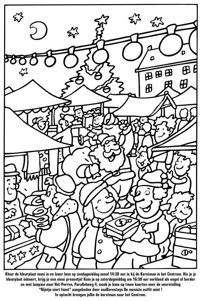 Kleurplaten: Markt Kleurplaat